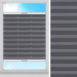 Plissee Budget, Grau, lichtdurchlässig & blickdicht