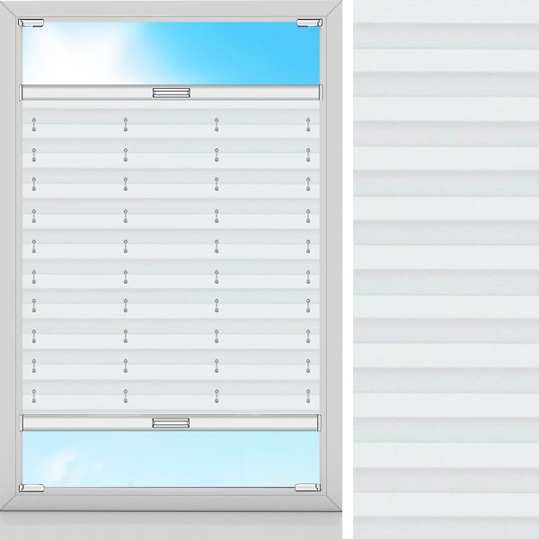 Plissee Basa, Weiss, lichtdurchlässig & blickdicht