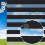 Doppelrollo Primavera, schwarz, Kette, Streifen 7,5 / 5 cm, schwer entflammbar