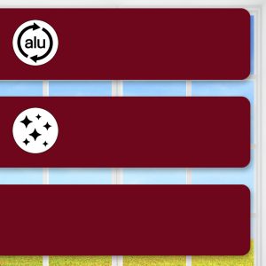 Flexible Alu-Jalousie, Bordeaux-Rot, 25 mm Lamelle, matt lackiert