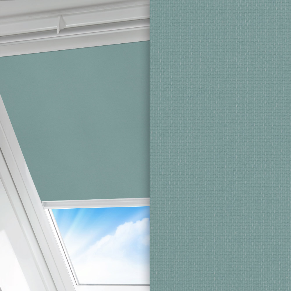 Dachfenster Rollo Clean, türkis, komplett verdunkelnd, feucht abwischbar