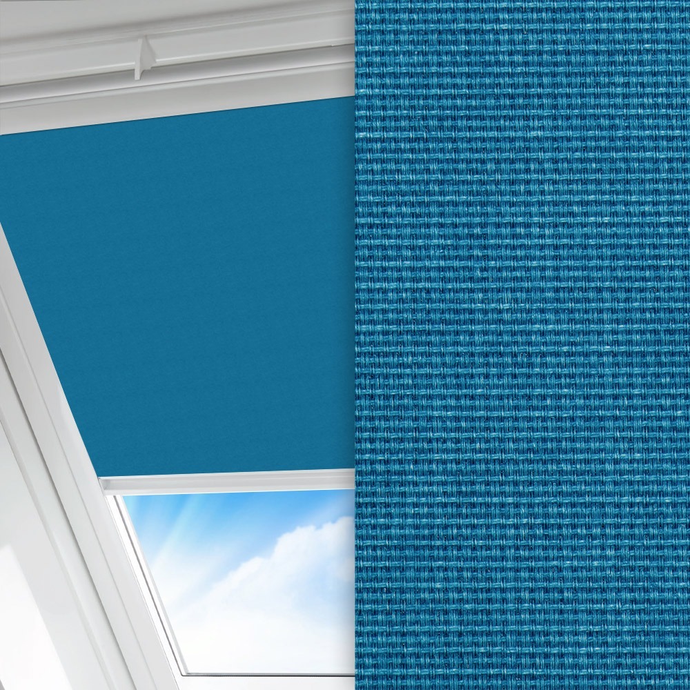 Dachfenster Rollo Rustico, türkis, lichtdurchlässig & blickdicht, feucht abwischbar