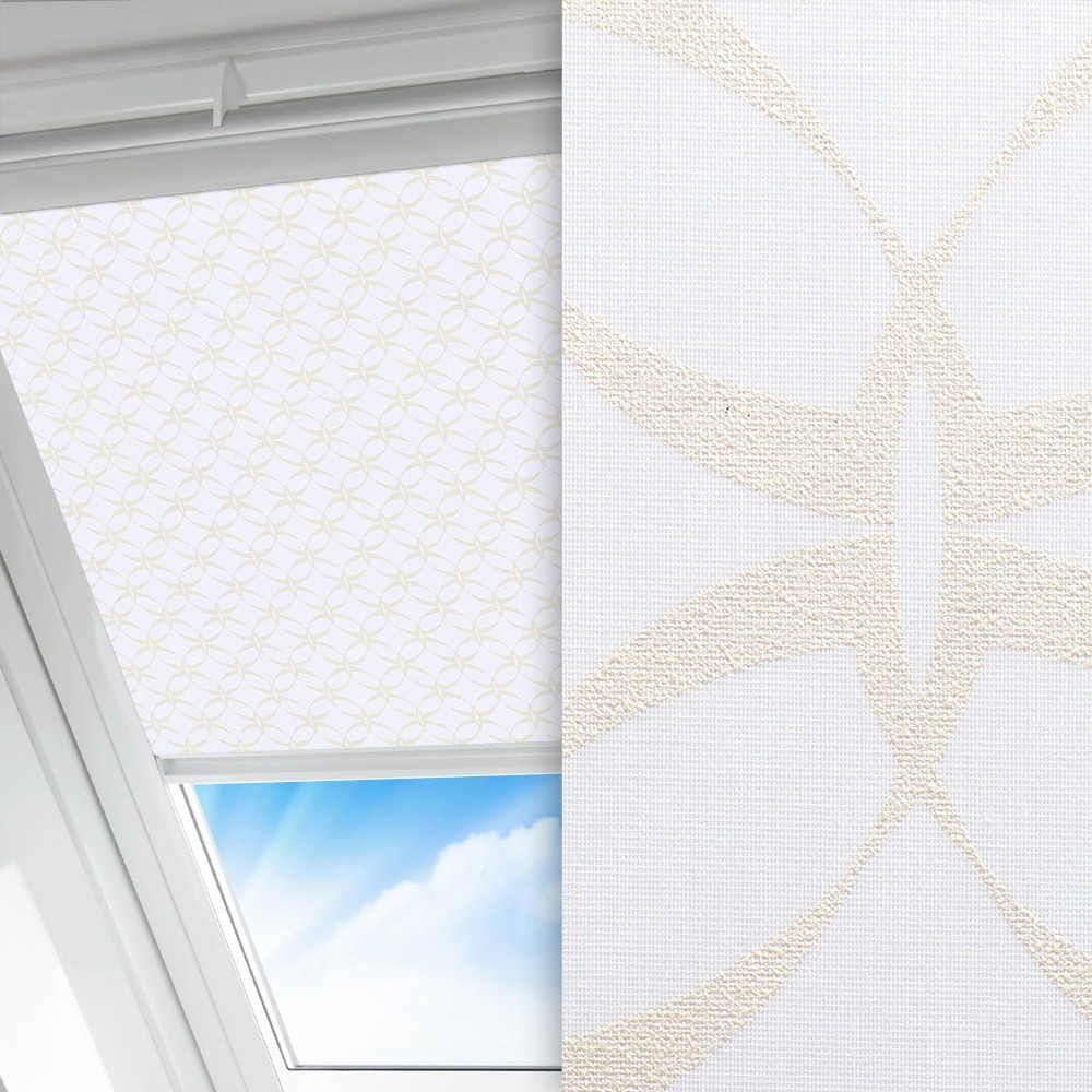 Dachfenster Rollo Goldena, weiss, lichtdurchlässig & blickdicht, feucht abwischbar, gold glänzend