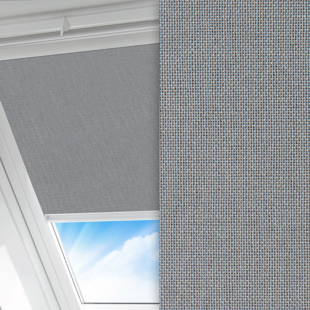 Dachfenster Rollo Klara, grau, lichtdurchlässig & blickdicht, feucht abwischbar