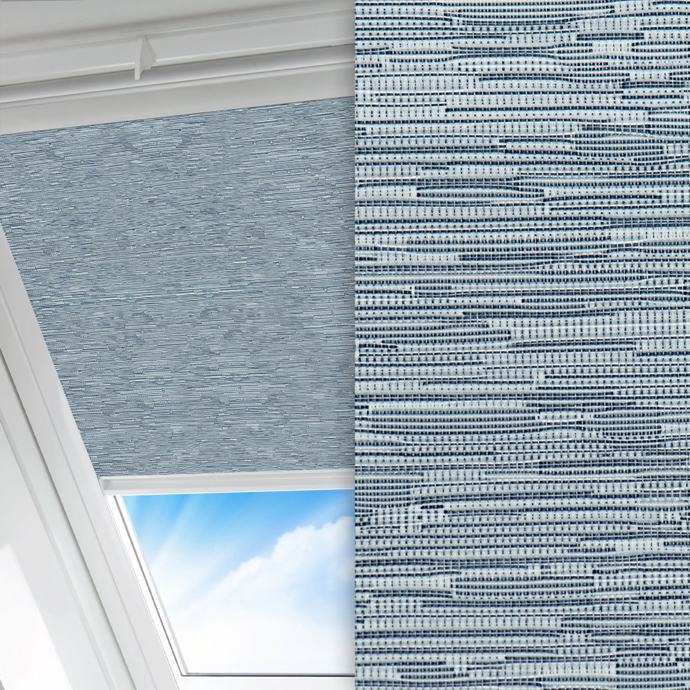 Dachfenster Rollo Lena, blau, lichtdurchlässig & blickdicht, feucht abwischbar