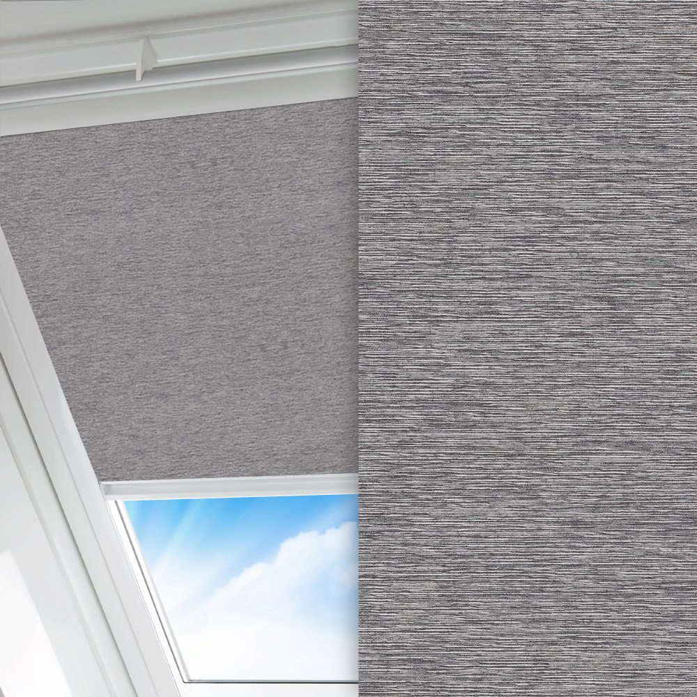 Dachfenster Rollo Linea, grau, lichtdurchlässig & blickdicht, feucht abwischbar