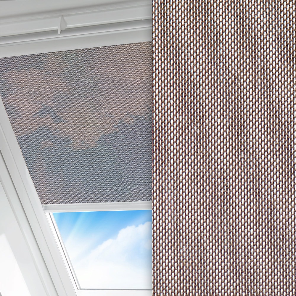 Dachfenster Rollo Pulito, braun/beige, transparent, feucht abwischbar