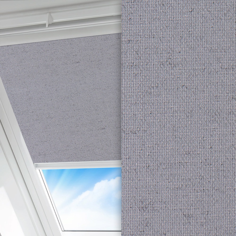 Dachfenster Rollo Sicuro, grau, komplett verdunkelnd, kühlend, feucht abwischbar
