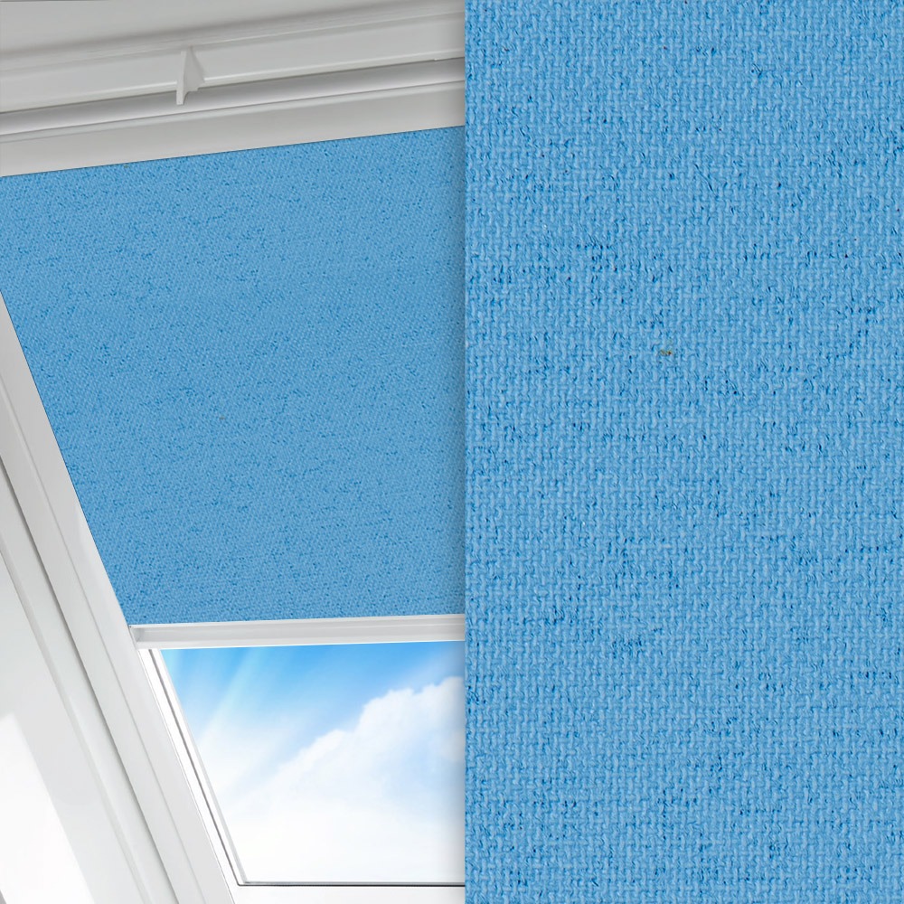 Dachfenster Rollo Sicuro, hellblau, komplett verdunkelnd, feucht abwischbar