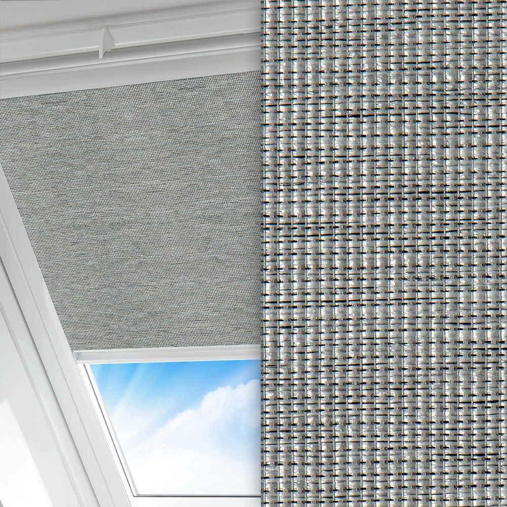 Dachfenster Rollo Quin, grau, lichtdurchlässig & blickdicht, feucht abwischbar