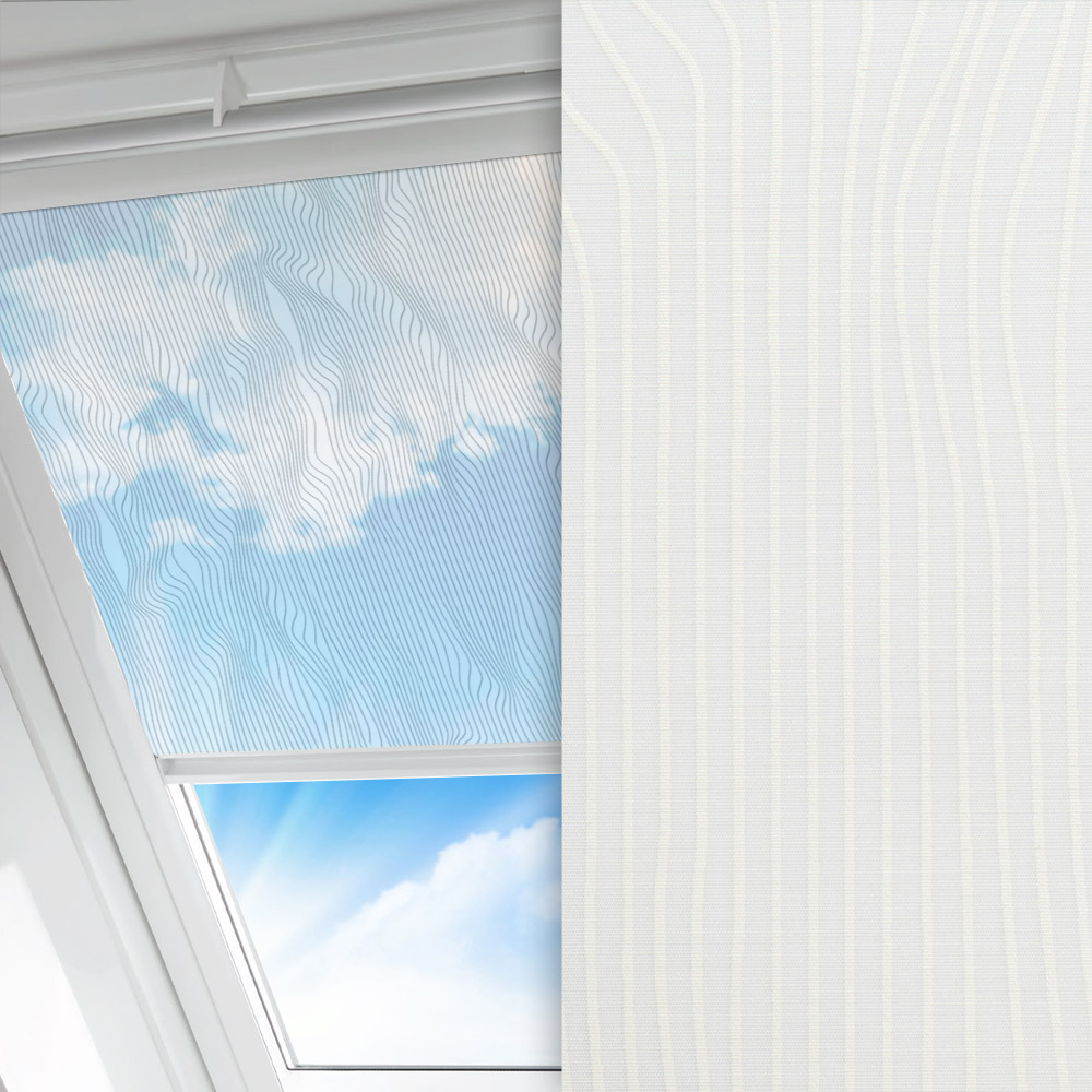 Dachfenster Rollo Optika, weiss, transparent, feucht abwischbar
