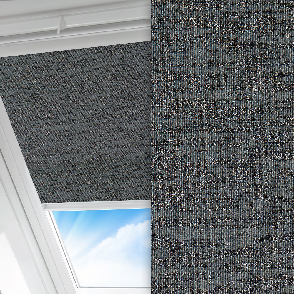 Dachfenster Rollo Moda, schwarz, komplett verdunkelnd, feucht abwischbar, schwarz glänzend