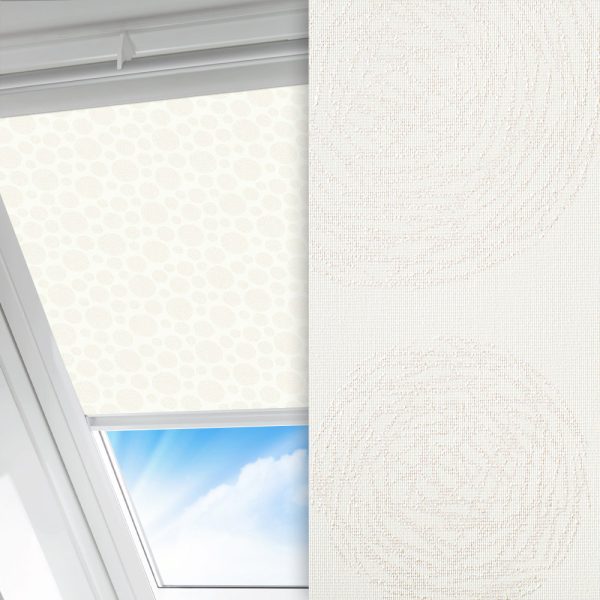 Dachfenster Rollo Schneeball, weiss, komplett verdunkelnd, feucht abwischbar, weiss glänzend