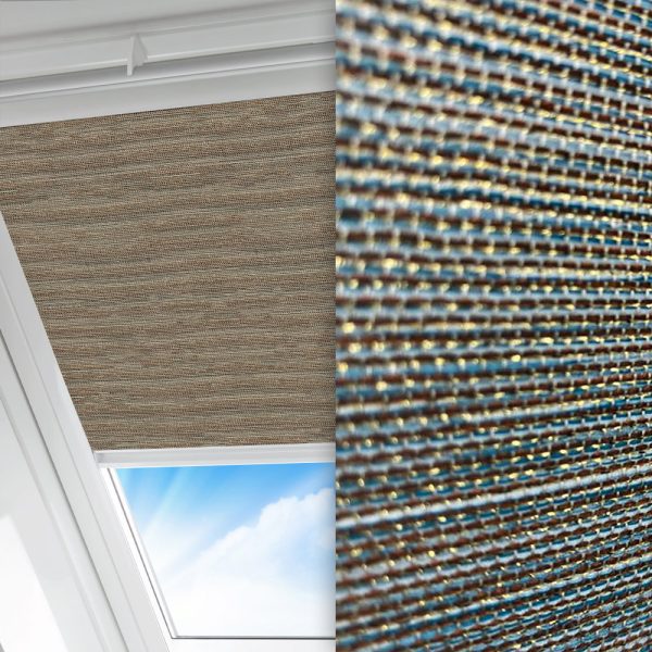 Dachfenster Rollo Moda, türkis/gold, lichtdurchlässig & blickdicht, feucht abwischbar, gold glänzend