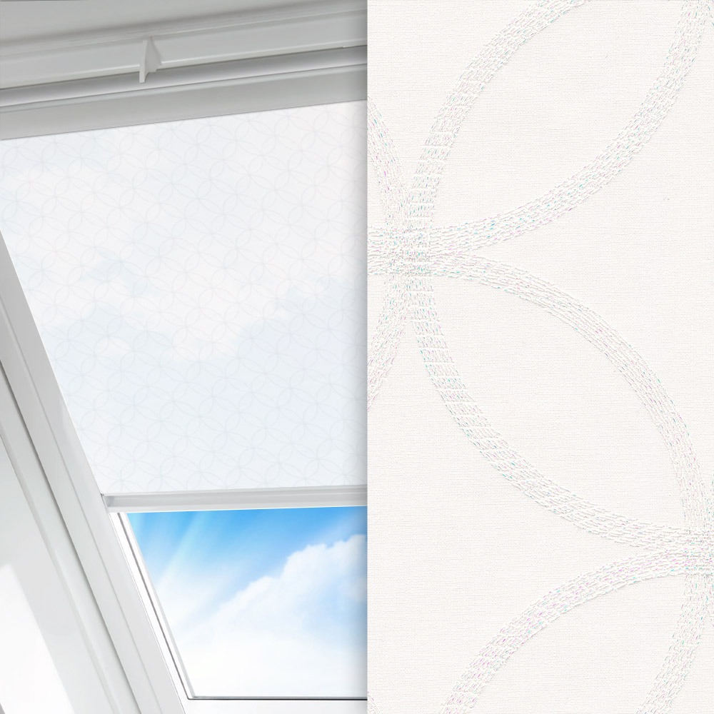 Dachfenster Rollo Pura, weiss, lichtdurchlässig & blickdicht, feucht abwischbar, weiss glänzend