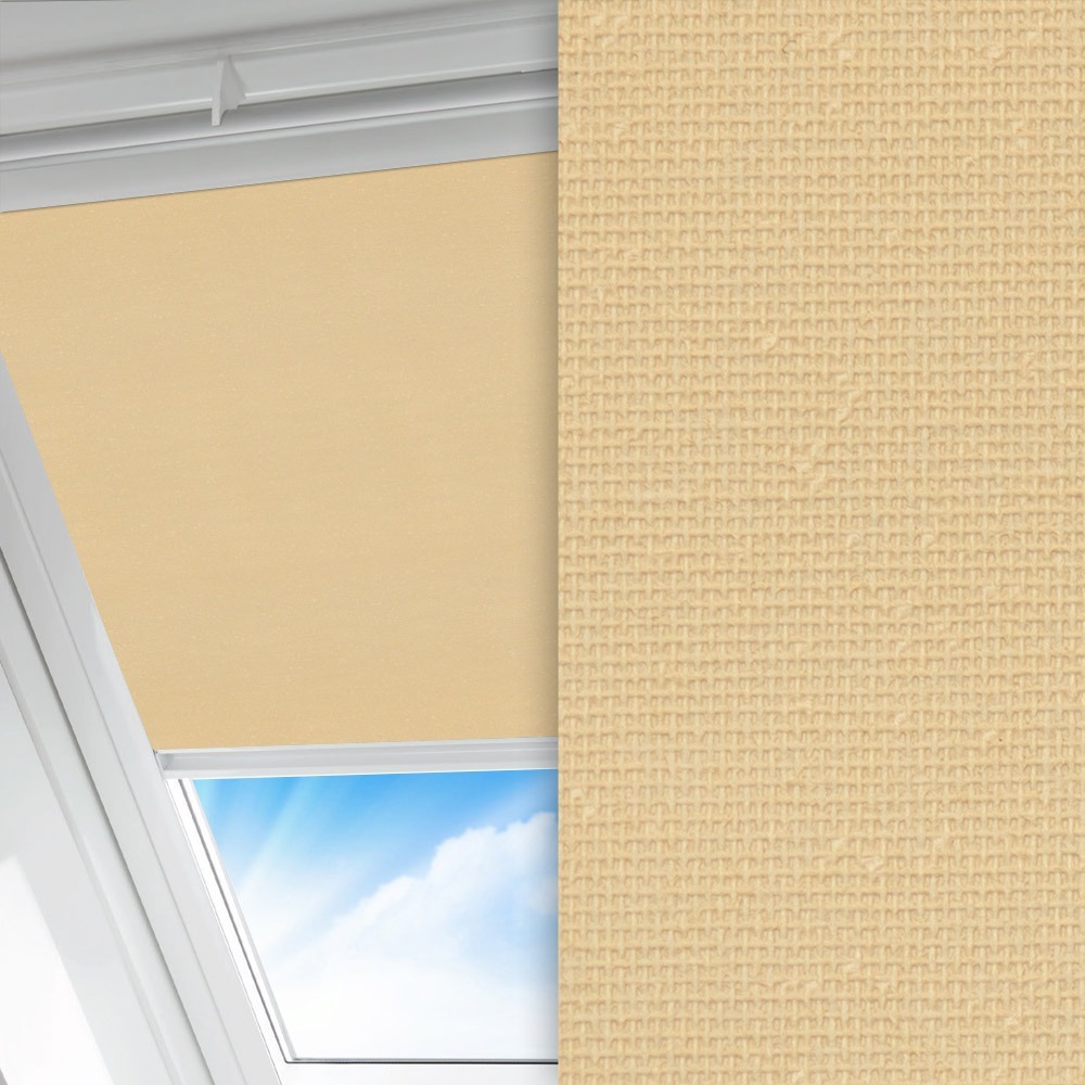 Dachfenster Rollo Prima, creme, lichtdurchlässig & blickdicht, feucht abwischbar