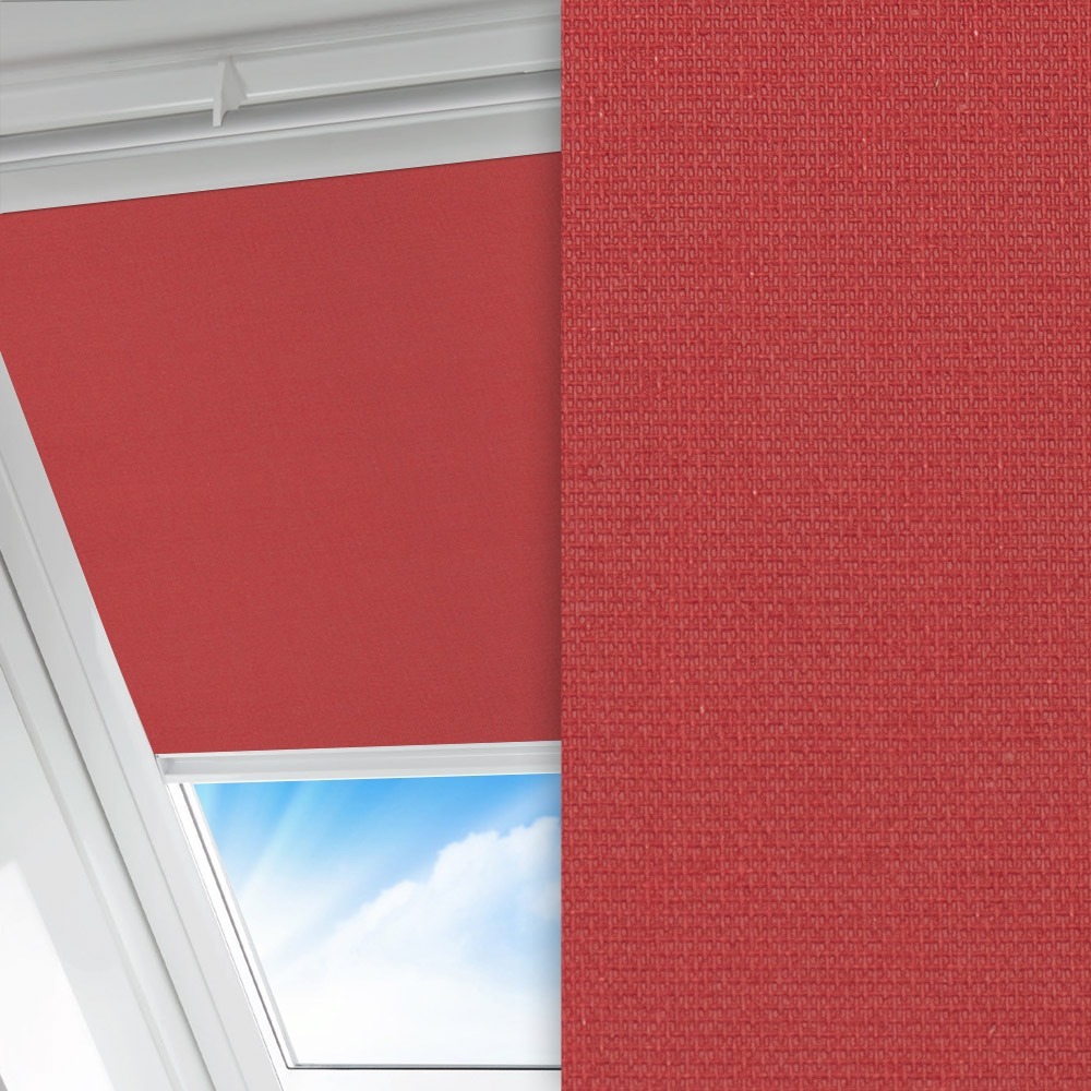 Dachfenster Rollo Prima, rot, lichtdurchlässig & blickdicht, feucht abwischbar