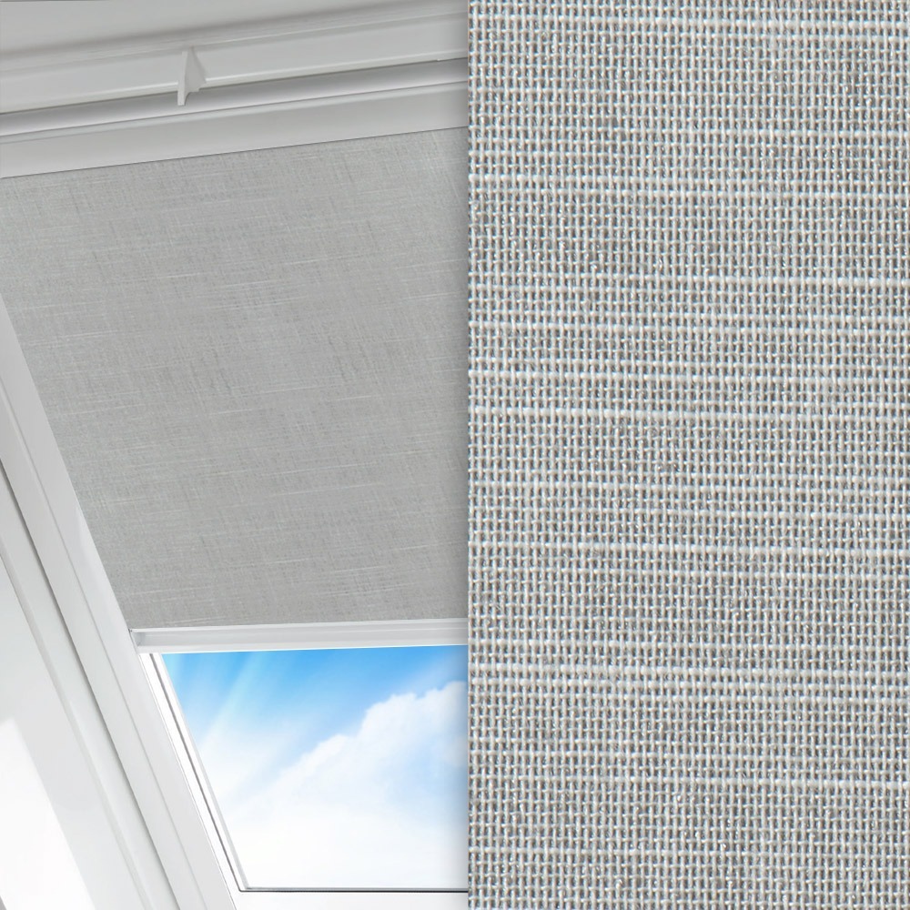 Dachfenster Rollo Prima Clara, grau, lichtdurchlässig & blickdicht, feucht abwischbar