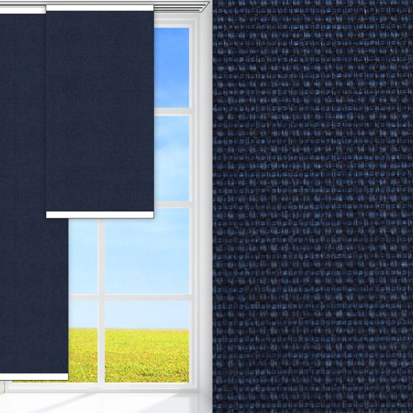 Flächenvorhang Rustico, blau, lichtdurchlässig & blickdicht, feucht abwischbar