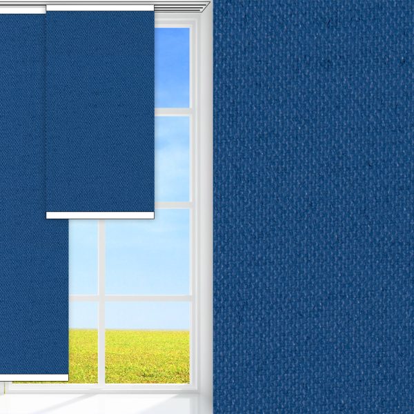 Flächenvorhang Sicuro, blau, komplett verdunkelnd, Rückseite farbig wie Vorderseite, feucht abwischbar