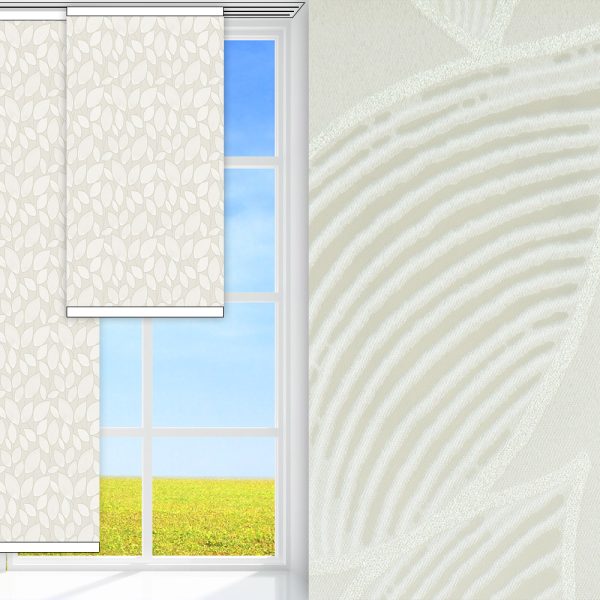 Flächenvorhang Arbor, creme, lichtdurchlässig & blickdicht, feucht abwischbar, creme glänzend