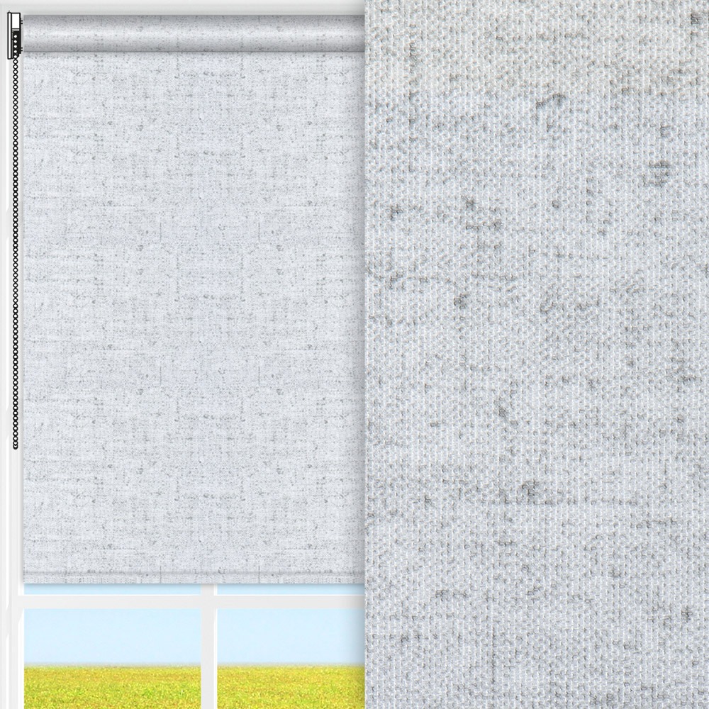 Rollo Batik, weiss/grau, lichtdurchlässig & blickdicht, feucht abwischbar