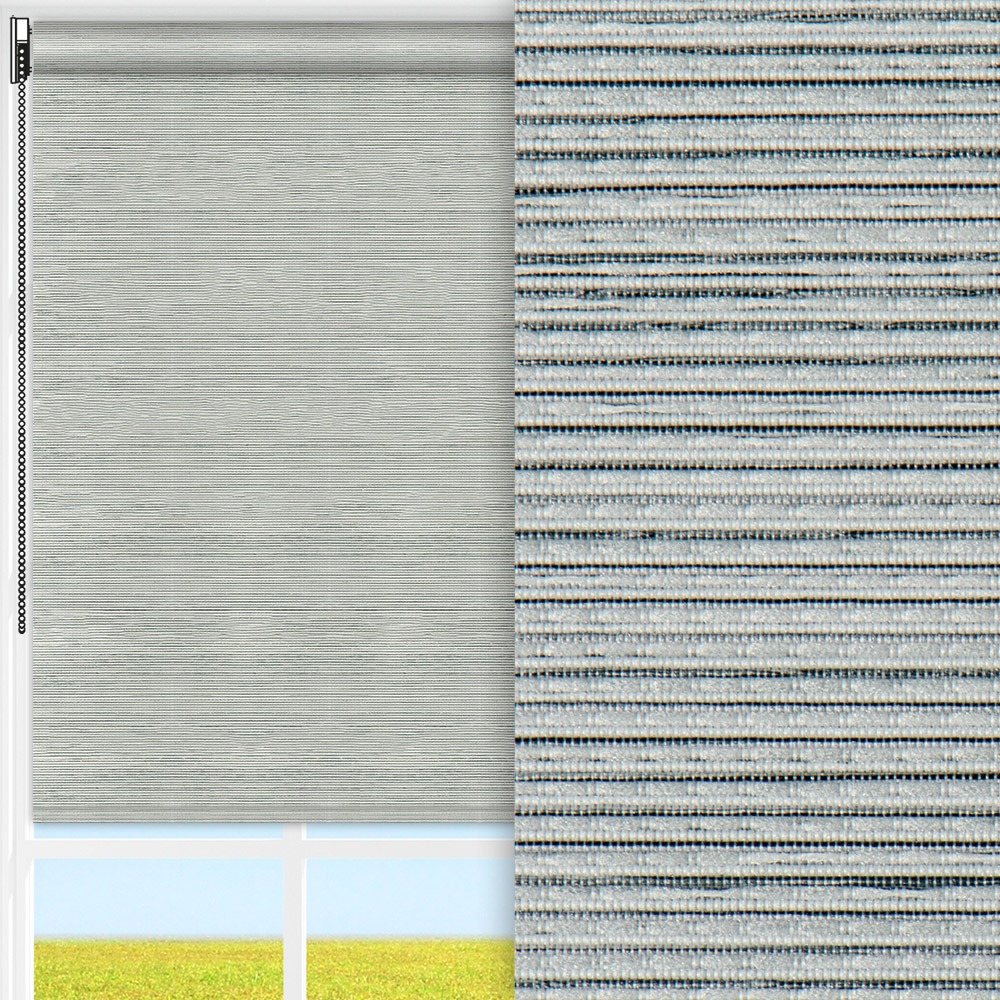 Rollo Linea, grau, lichtdurchlässig & blickdicht, Rückseite Teflon, feucht abwischbar