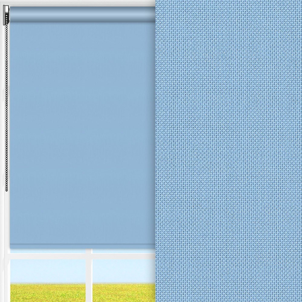 Rollo Silenzio, blau, lichtdurchlässig & blickdicht, feucht abwischbar