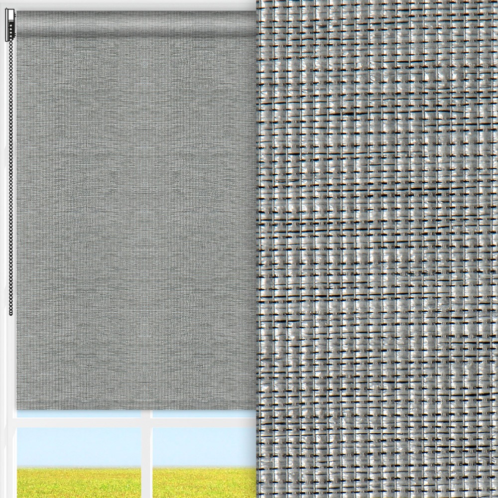 Rollo Quin, grau, lichtdurchlässig & blickdicht, feucht abwischbar