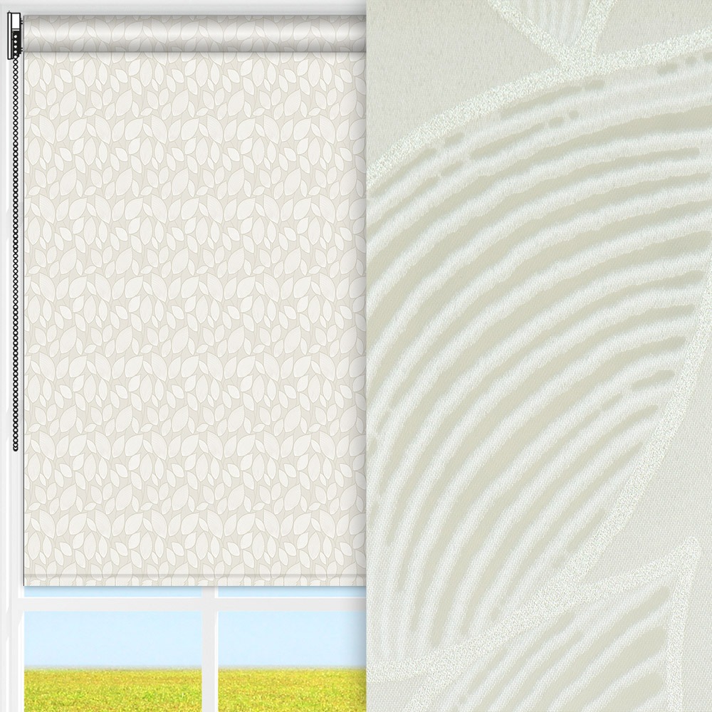 Rollo Arbor, creme, lichtdurchlässig & blickdicht, feucht abwischbar, creme glänzend