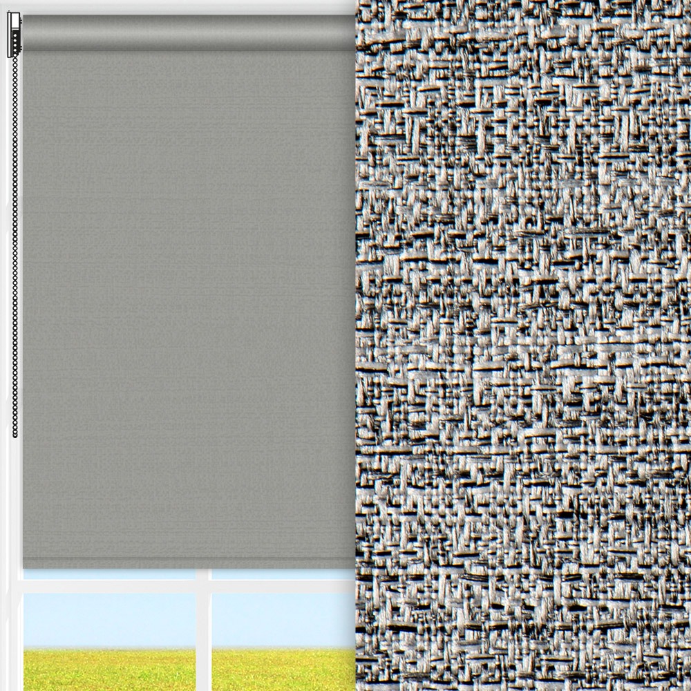 Rollo Mur, grau, lichtdurchlässig & blickdicht, feucht abwischbar, silber glänzend