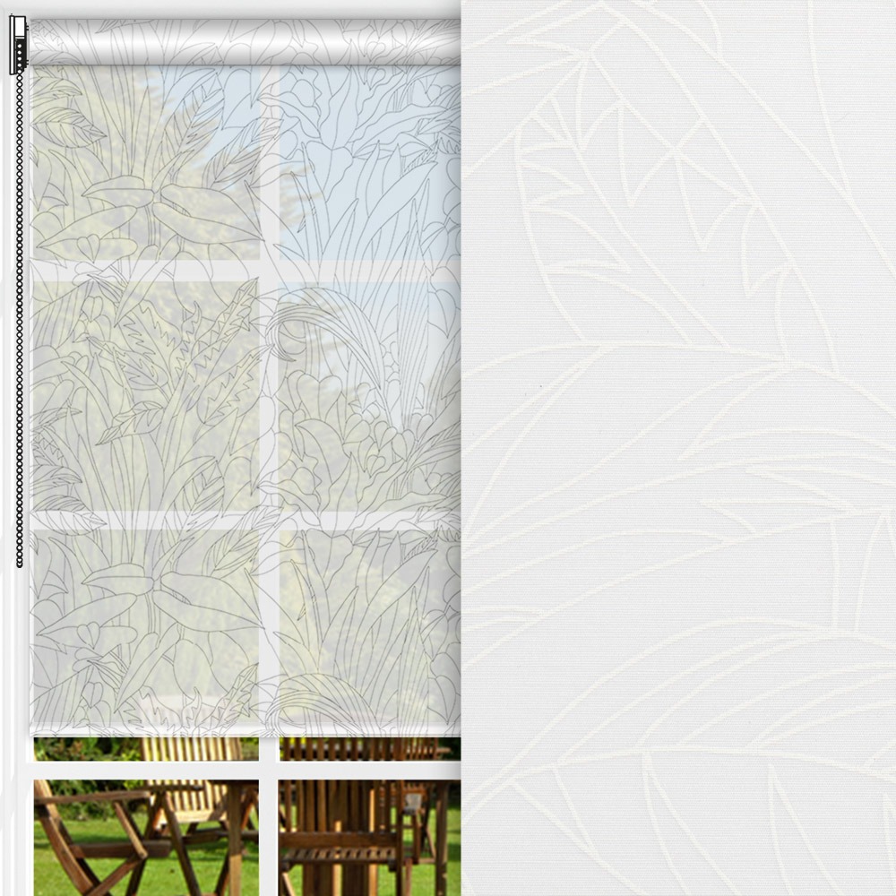Rollo Natura, weiss, transparent, feucht abwischbar