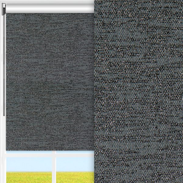 Rollo Moda, schwarz, komplett verdunkelnd, feucht abwischbar, schwarz glänzend
