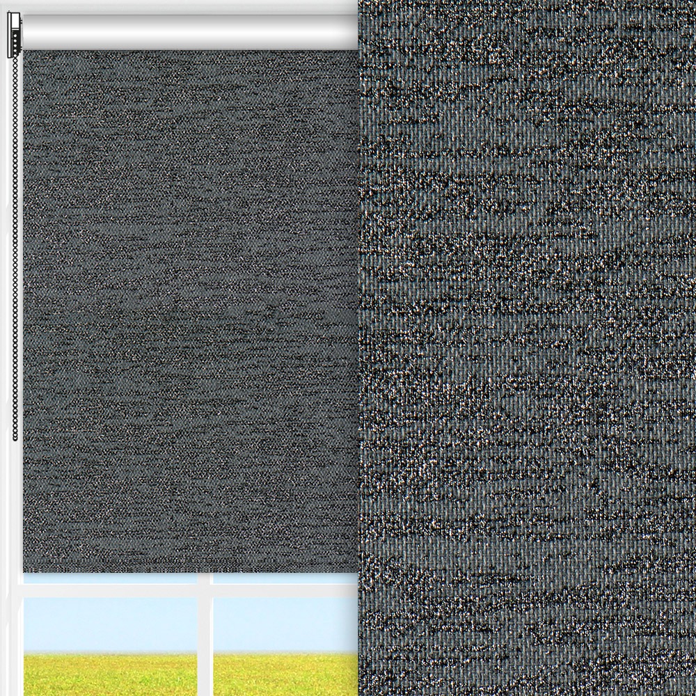 Rollo Moda, schwarz, komplett verdunkelnd, feucht abwischbar, schwarz glänzend