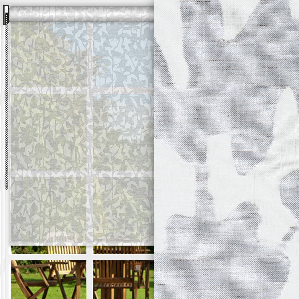 Rollo Kamu, grau/weiss, transparent, feucht abwischbar