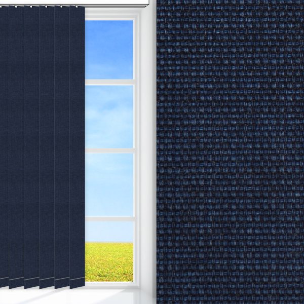 Lamellenvorhang Rustico, blau, lichtdurchlässig & blickdicht, feucht abwischbar