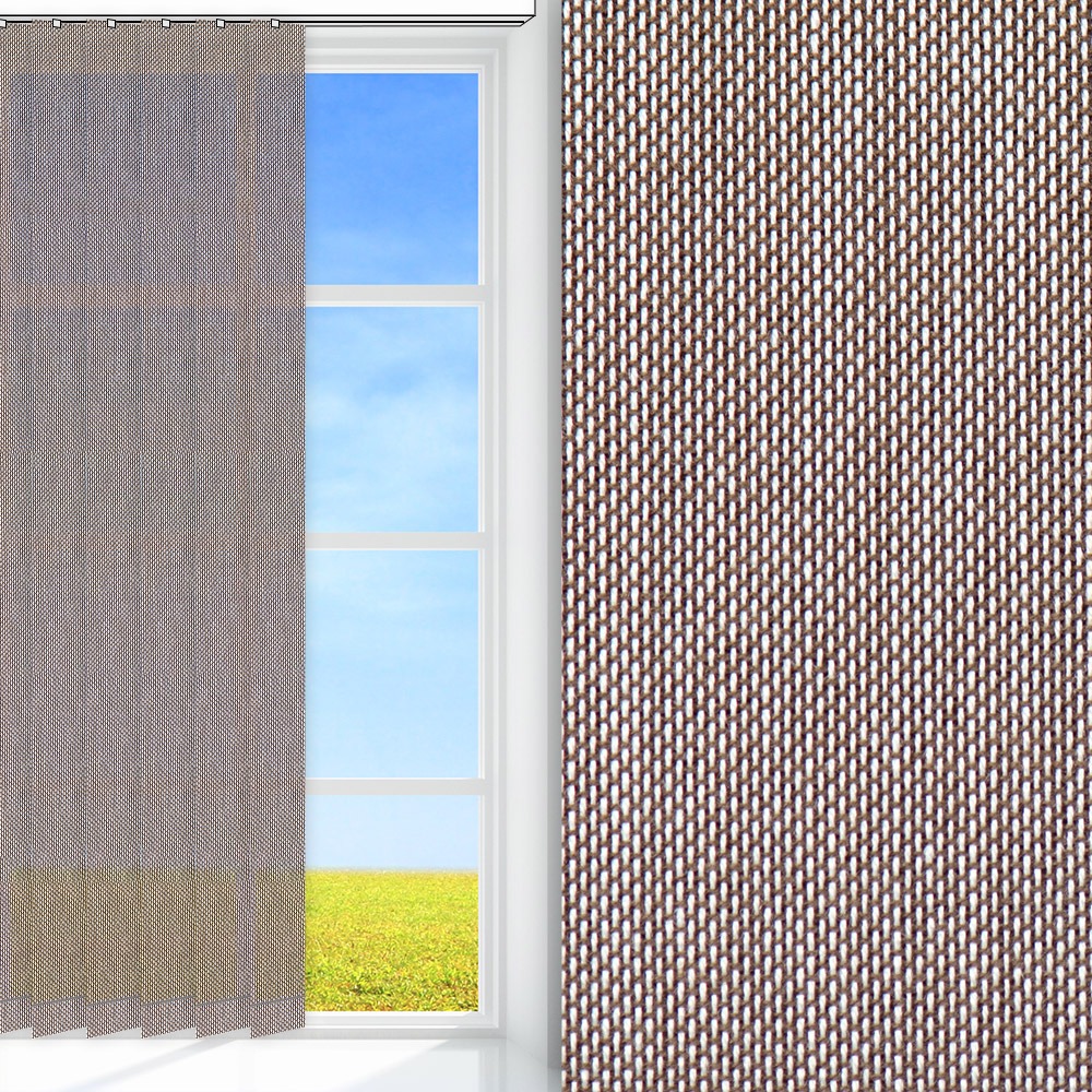 Lamellenvorhang Pulito, braun/beige, transparent, feucht abwischbar