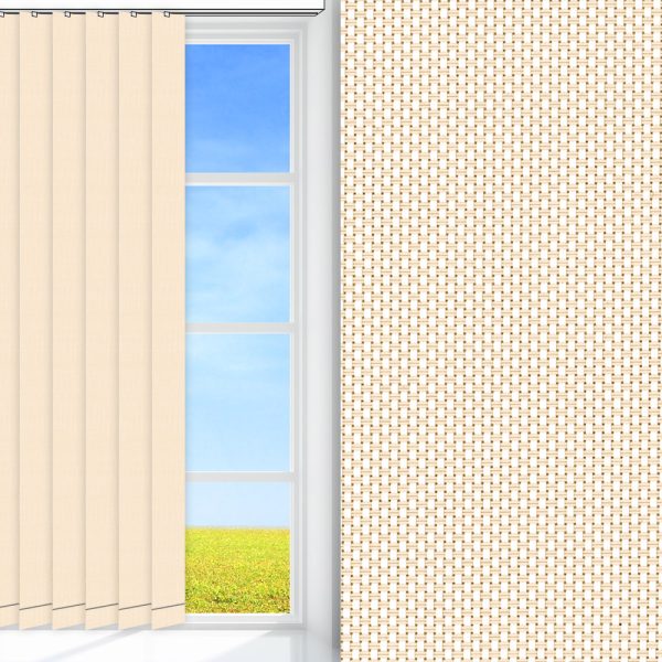 Lamellenvorhang Diana, beige, lichtdurchlässig & blickdicht, feucht abwischbar