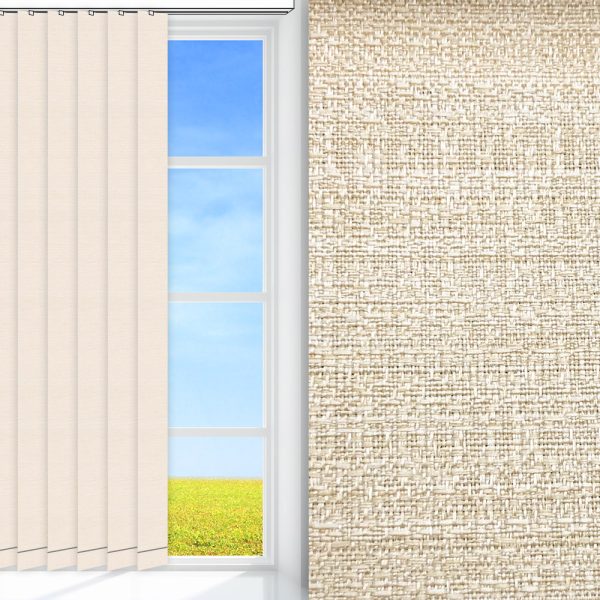 Lamellenvorhang / Vertikalanlage Mur, beige, lichtdurchlässig & blickdicht, feucht abwischbar, beige glänzend