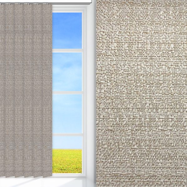 Lamellenvorhang / Vertikalanlage Mur, beige, lichtdurchlässig & blickdicht, feucht abwischbar, beige glänzend
