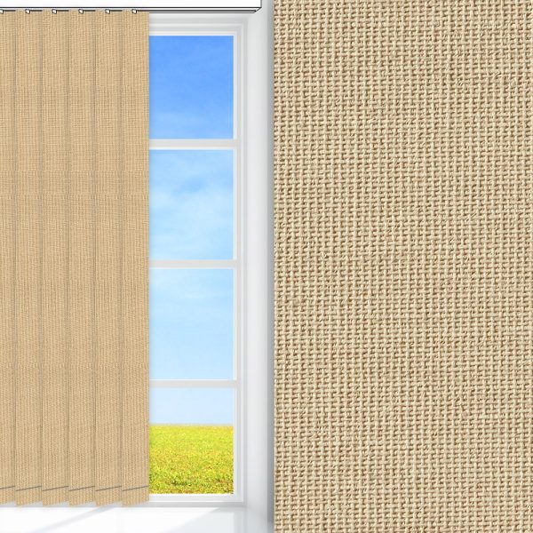 Lamellenvorhang / Vertikalanlage Prima, beige, lichtdurchlässig & blickdicht, feucht abwischbar
