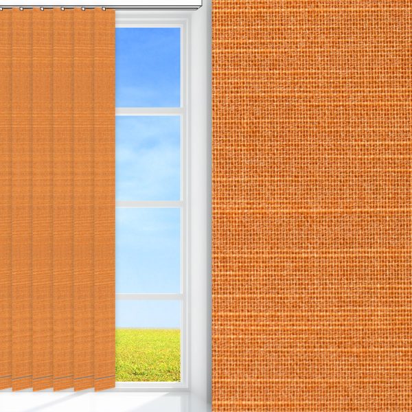 Lamellenvorhang / Vertikalanlage Prima Maya, orange, lichtdurchlässig & blickdicht, feucht abwischbar