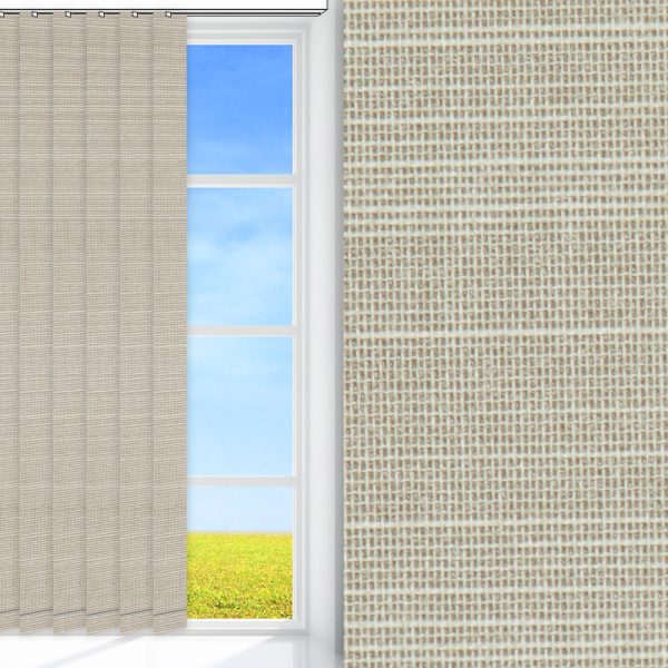 Lamellenvorhang / Vertikalanlage Prima Clara, beige, lichtdurchlässig & blickdicht, feucht abwischbar