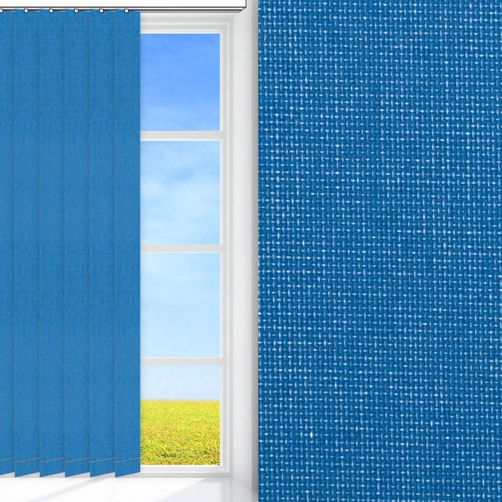 Lamellenvorhang / Vertikalanlage Prima Hot, blau, lichtdurchlässig & blickdicht, feucht abwischbar
