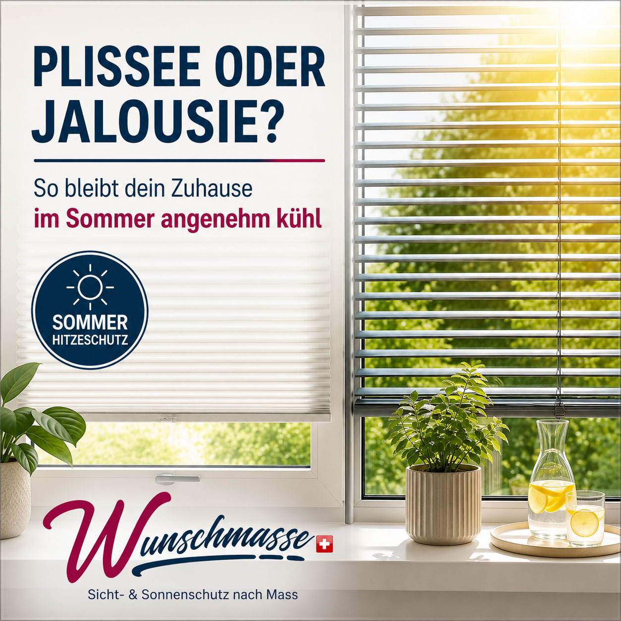 Plissee oder Jalousie – was schützt im Sommer besser vor Hitze?